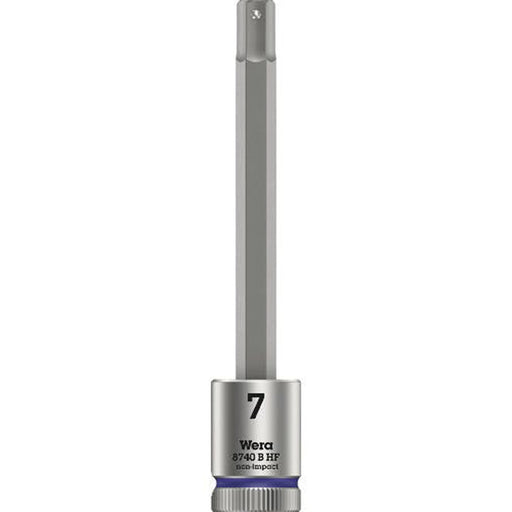 Wera Tool 3/8" 8740 B HF1 Zyklop Long Hex Bit Socket, 7mm