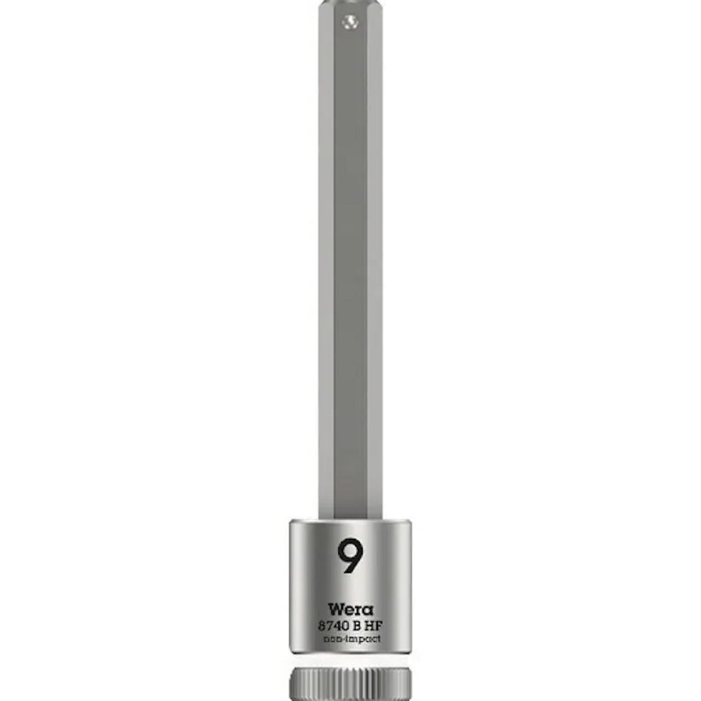 Wera Tool 3/8" 8740 B HF1 Zyklop Long Hex Bit Socket, 9mm