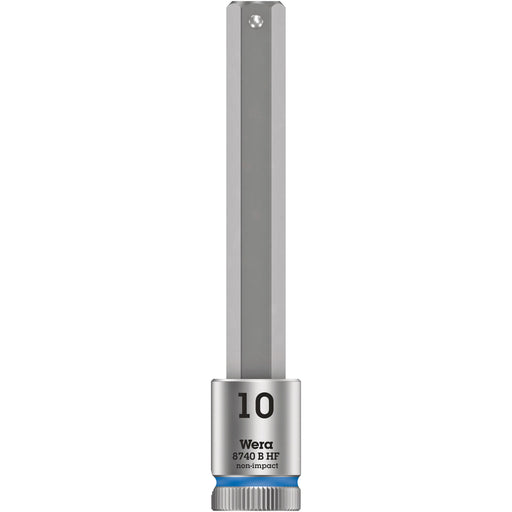 Wera Tool 3/8" 8740 B HF1 Zyklop Long Hex Bit Socket, 10mm