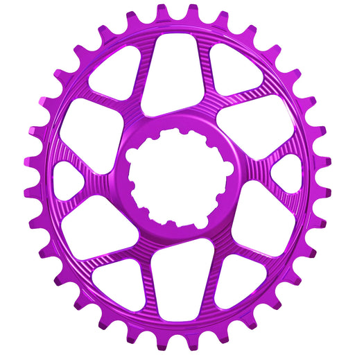 Works Components Oval Chainring, SRAM 3-Bolt, 34T, Boost 3mm, Purple