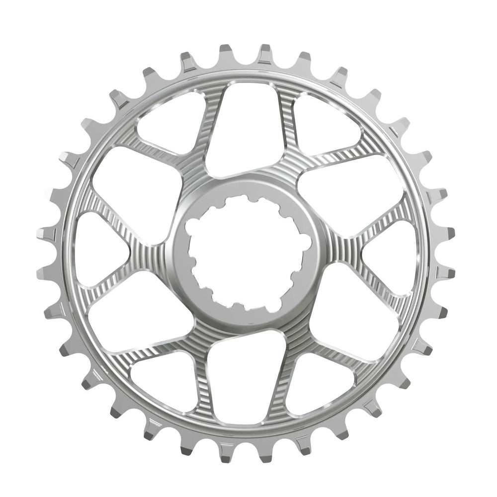 Works Components Round Chainring, SRAM 3-Bolt,40T, 6mm Offset, Silver