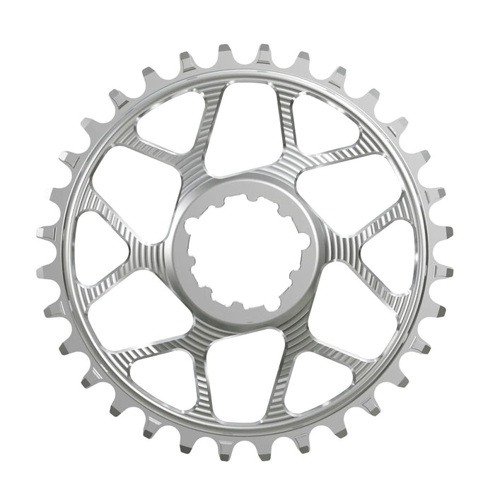 Works Components Round Chainring, SRAM 3-Bolt,40T, 6mm Offset, Silver