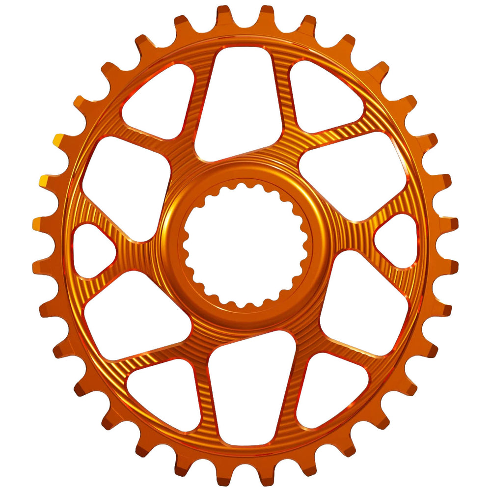 Works Components Oval Chainring, Shimano DM, 30T, Boost 3mm, Orange