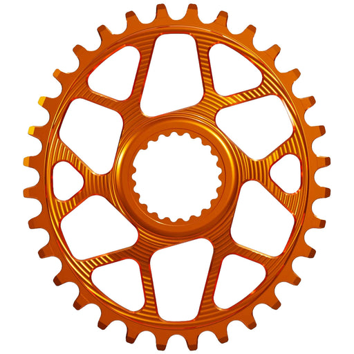 Works Components Oval Chainring, Shimano DM, 30T, Boost 3mm, Orange