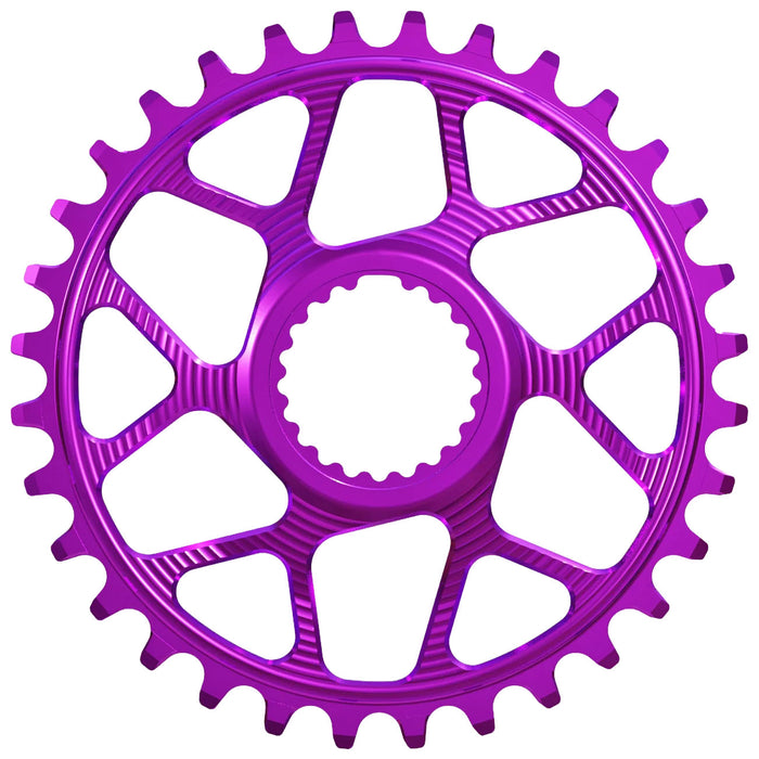 Works Components Round Chainring, Shimano DM, 30T, Boost 3mm, Purple