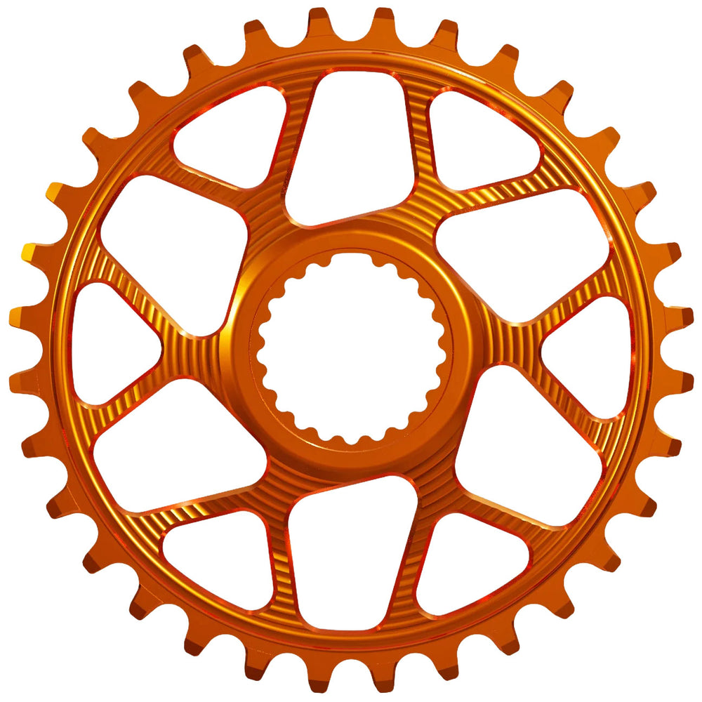 Works Components Round Chainring, Shimano DM, 30T, Boost 3mm, Orange