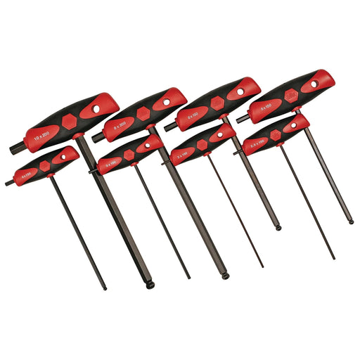 Wiha Tool Soft Grip Hex T-handle Set, 2,2.5,3,4,5,6,8,10mm