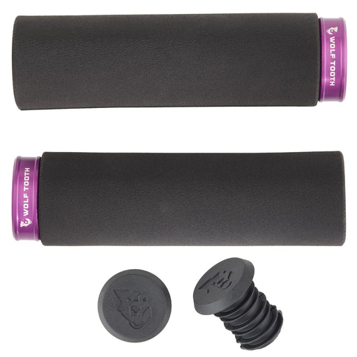 Wolf Tooth Components Lock-On Fat Paw Grip Set, Black/Purple