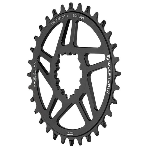 Wolf Tooth Components 0-Offset 3-Bolt Chainring (DropStop-B), 30T - Black