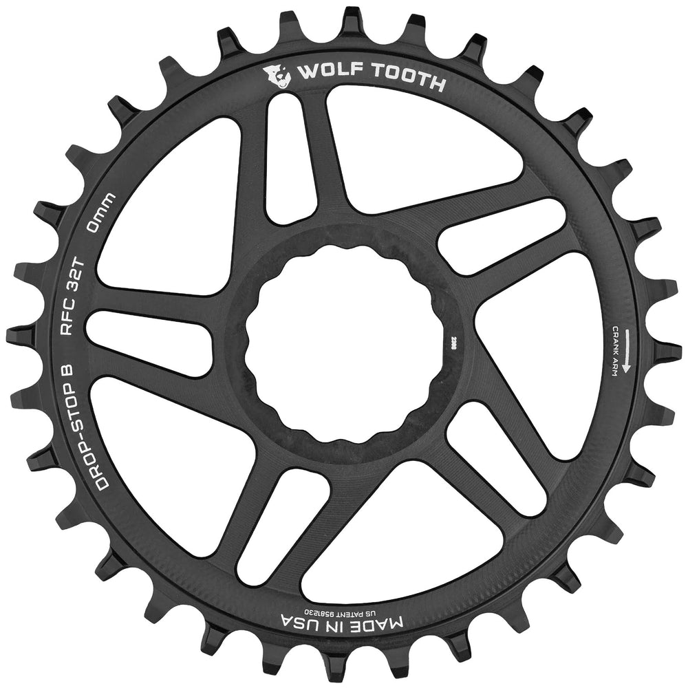 Wolf Tooth Components Cinch Boost Drop-Stop B Chainring,0mm Offset 32T, Blac