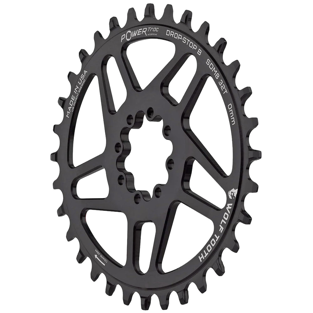 Wolf Tooth Components 8-Bolt Oval Direct Mount Ring (3mm Offset), 30T, Blk