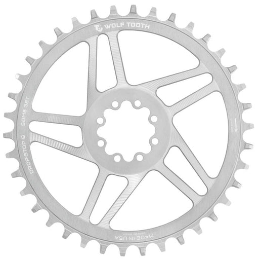 Wolf Tooth Components 8-Bolt Road/Gravel Chainring (Flat Top), 38T, Silver