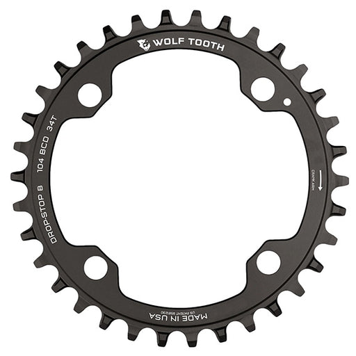 Wolf Tooth Components 104 Chainring, 104BCD 34T, DropStop B - Black