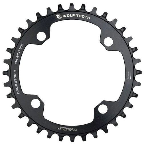 Wolf Tooth Components 104 Chainring, 104BCD 38T, DropStop B - Black