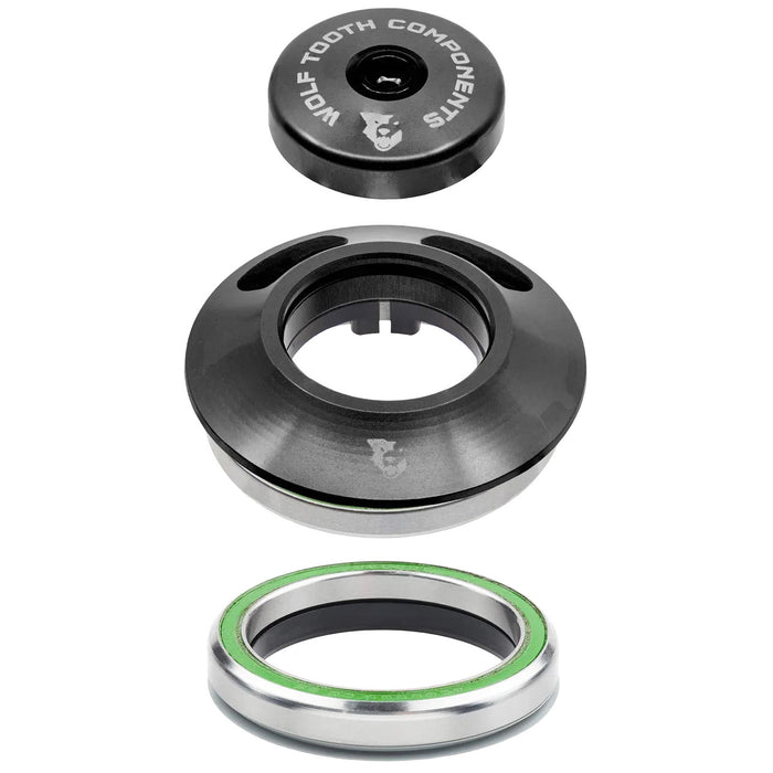 Wolf Tooth Components Semi-Internal IS52 Premium Upper& Lower Headset, Black