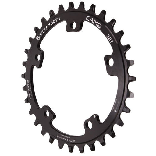 Wolf Tooth Components CAMO Round Chainring, 32t, DropStop B - Black