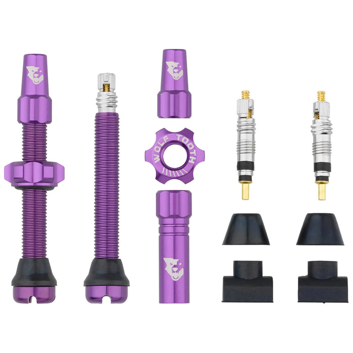 Wolf Tooth Components Tubeless Valve Stem Kit, 44mm, Purple