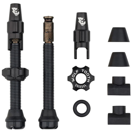 Wolf Tooth Components Tubeless Valve Stem Kit, Clik Valve, 44mm, Black