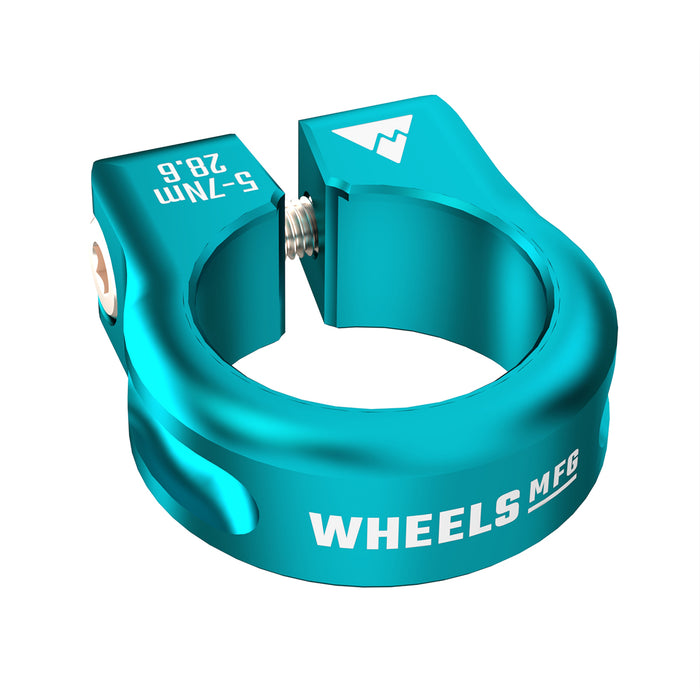 Wheels Mfg Bolt-On Seatpost Collar, 29.8mm, Teal