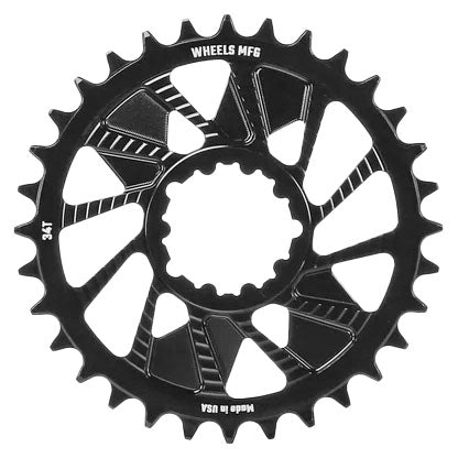 Wheels Mfg SRAM 3-Bolt DM Boost HG+ Chainring 34t, Black