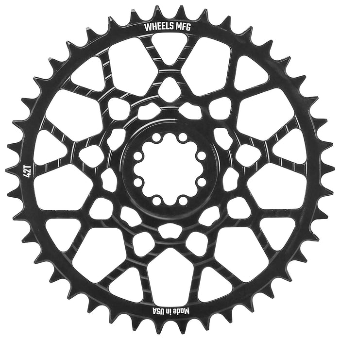 Wheels Mfg SRAM 8-bolt Gravel Chainring, 42T, Black