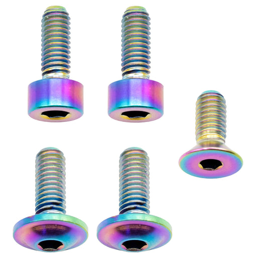 Better Bolts Fox 36 Fork Ti Bolt Kit, 2016-2020 Fit4, Rainbow, 5/Ct