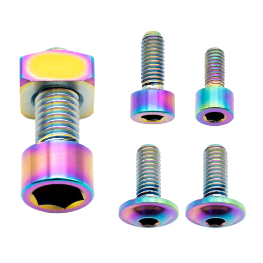 Better Bolts Fox 36 Fork Ti Bolt Kit, 2021-2025 Grip, Rainbow, 6/Ct