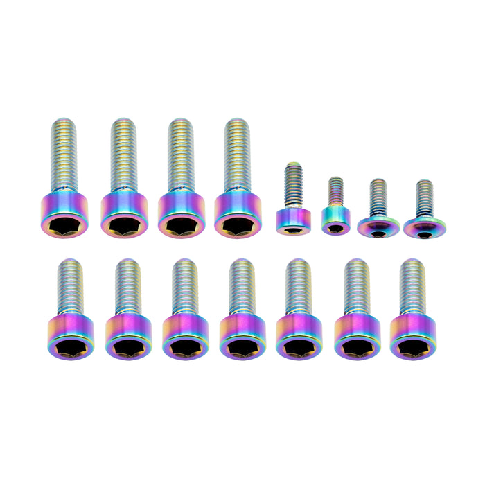 Better Bolts Fox 40 Fork Titanium Bolt Kit, Grip, Rainbow, 15/Count