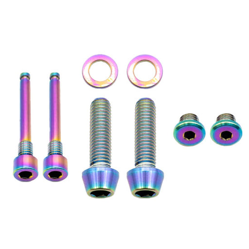 Better Bolts Shimano Brake Ti Bolt Kit, XTR9120/9100/9200, Rainbow