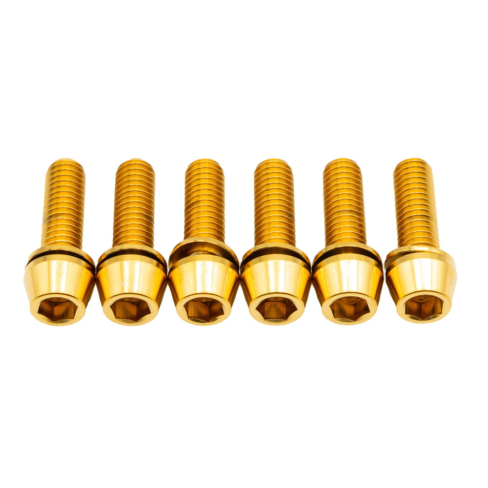Better Bolts Deity Copperhead Ti  Stem Bolt Kit, Gold, 6/Count