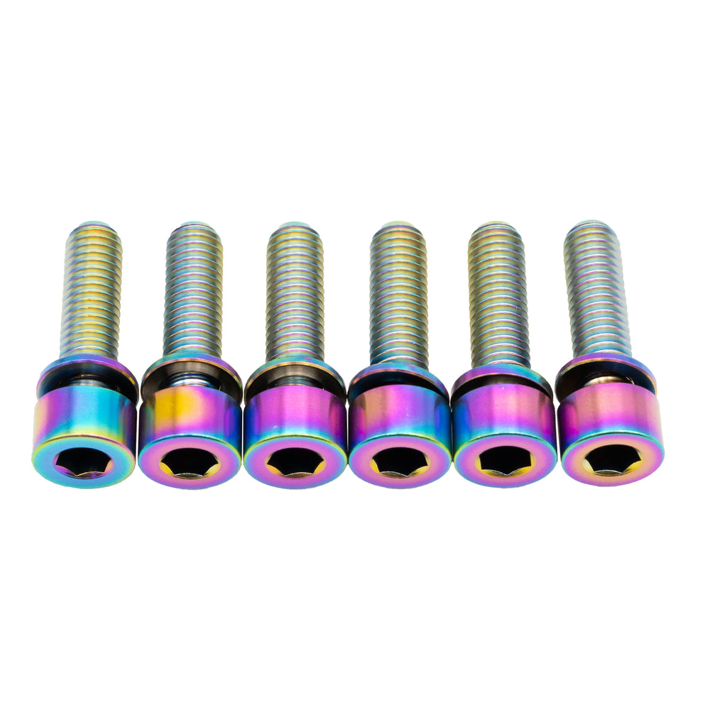 Better Bolts Industry Nine Ti Stem Bolt Kit, Rainbow, 6/Count
