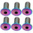 Better Bolts Titanium Water Bottle Cage Bolts,10mm,Rainbow, 6/Count
