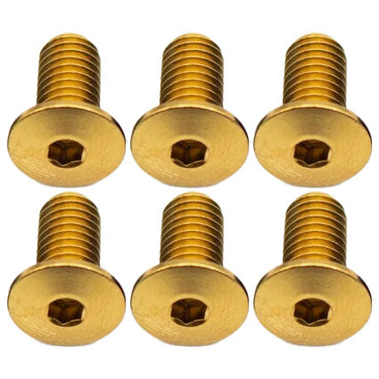 Better Bolts Titanium Water Bottle Cage Bolts, 10mm, Gold, 6/Count