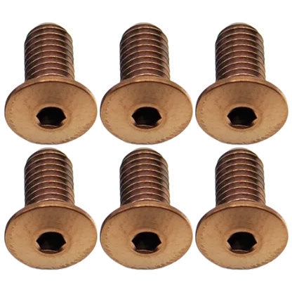 Better Bolts Titanium Water Bottle Cage Bolts,10mm, Copper, 6/Count
