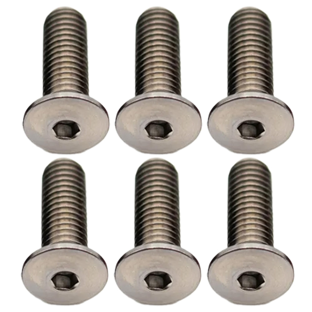 Better Bolts Titanium Water Bottle Cage Bolts, 15mm, Silver, 6/Coun