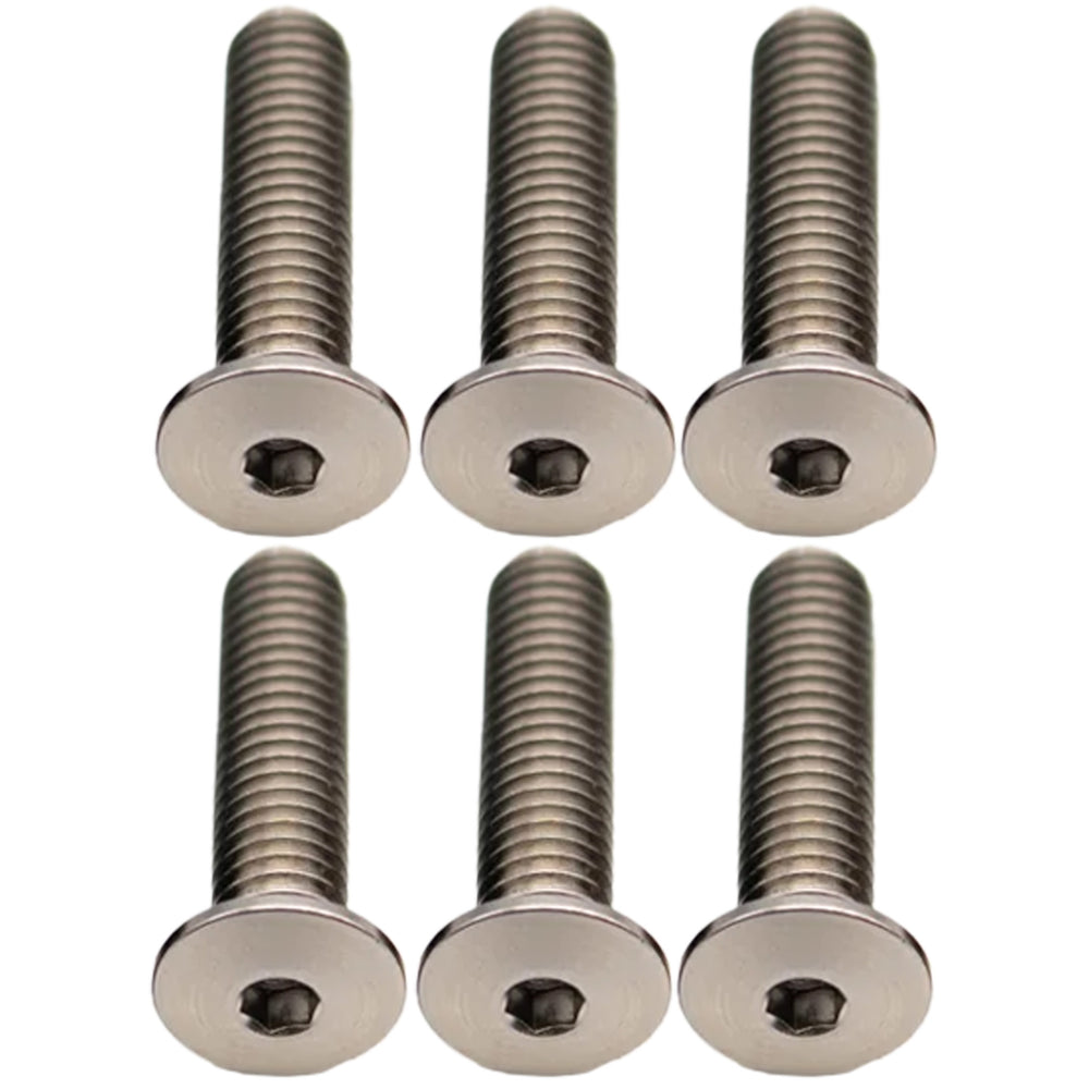 Better Bolts Titanium Water Bottle Cage Bolts,20mm, Silver, 6/Count