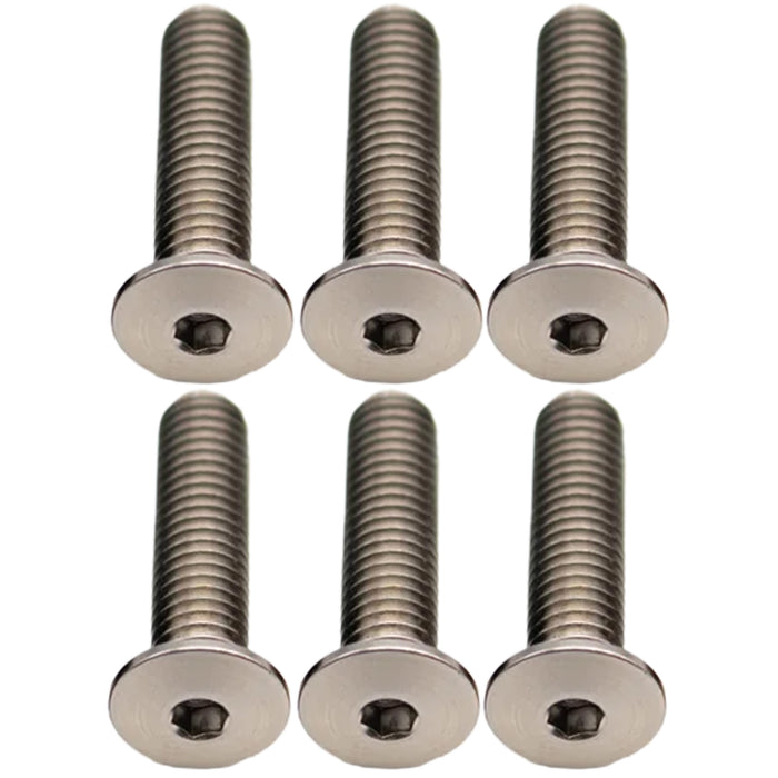 Better Bolts Titanium Water Bottle Cage Bolts,20mm, Silver, 6/Count