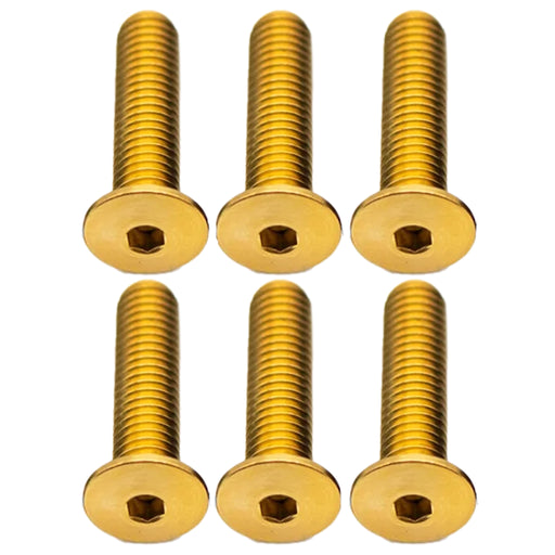 Better Bolts Titanium Water Bottle Cage Bolts,20mm, Gold, 6/Count