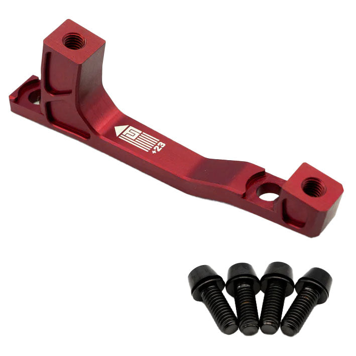 Freedom Coast Post Mount Brake Adapter, 200mm,+23, Red