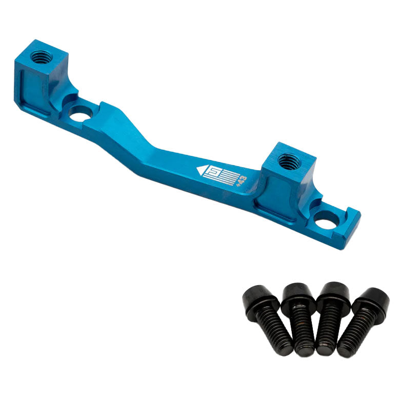 Freedom Coast Post Mount Brake Adapter, 160/180mm,+43, Blue