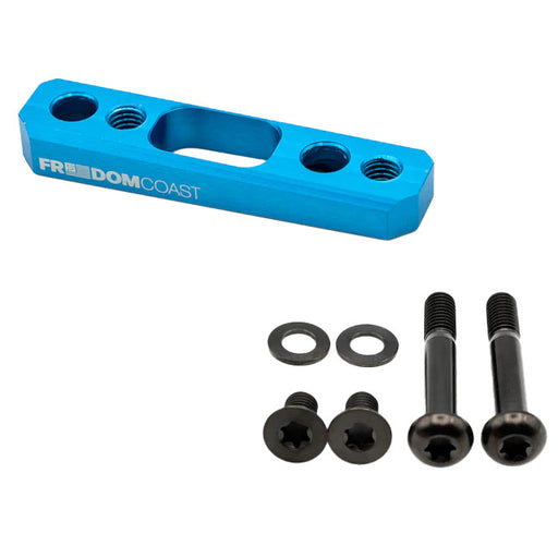 Freedom Coast Flat Mount Brake Adapter, Rear, 27mm Bolts, +20, Blue