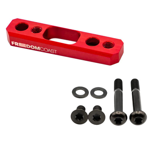 Freedom Coast Flat Mount Brake Adapter, Rear, 37mm Bolts, +20, Red