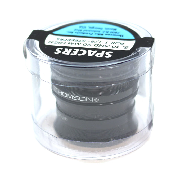 Thomson Aluminum Headset Spacer Pack, 1-1/8" 3/Bag - Black