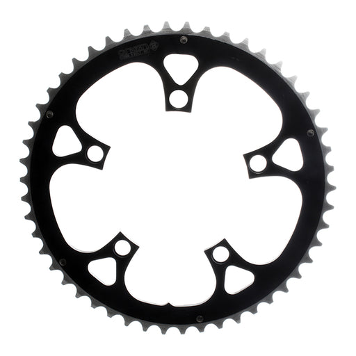 ORIGIN8 Alloy Ramped110mm 5-bolt 50T Ramped/Pinned Black/Silver Chainring