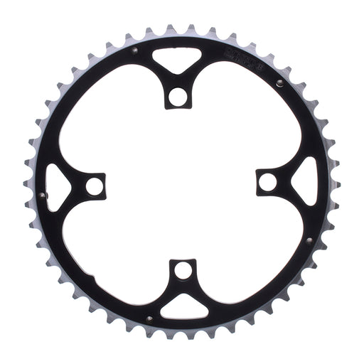 ORIGIN8 Alloy Ramped104mm 4-bolt 42T Ramped/Pinned Black/Silver Chainring