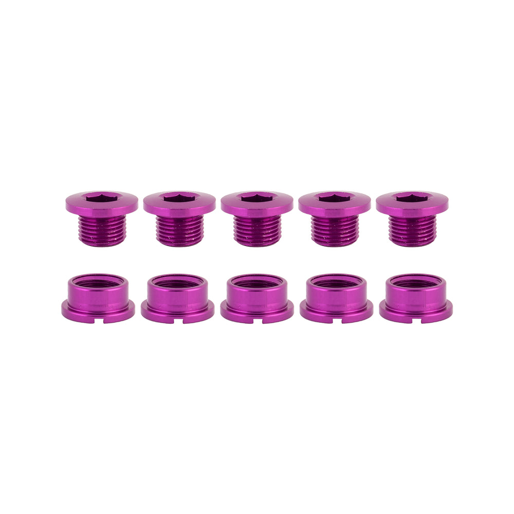 ORIGIN8 Single-Ring Alloy Bolts MX/Single Alloy M8x6mm Bolt / M8x4mm Nut Purple