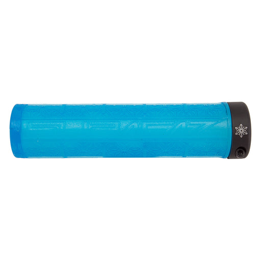 SUPACAZ Grizips Lock-On Grips Neon Blue Clear/Black