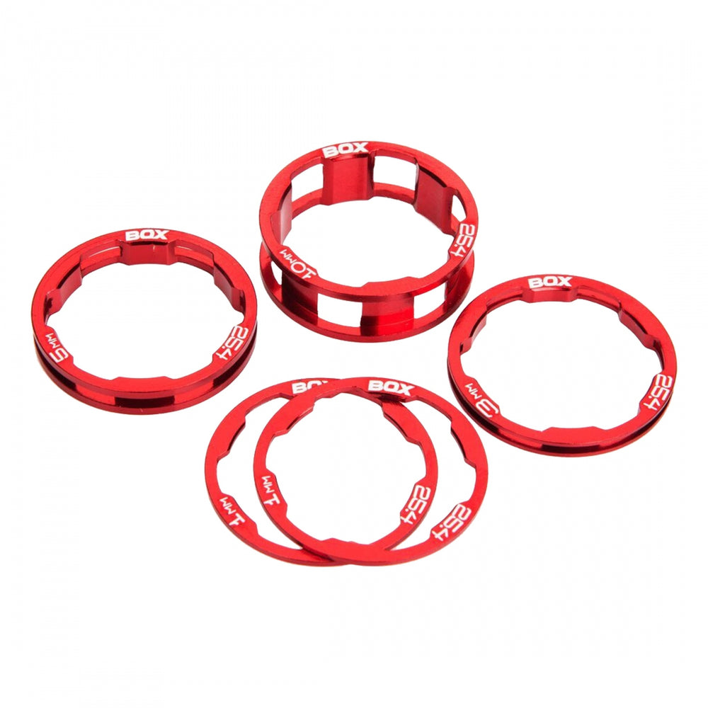 BOX Zero stem spacer kit, 1-1/8" - red