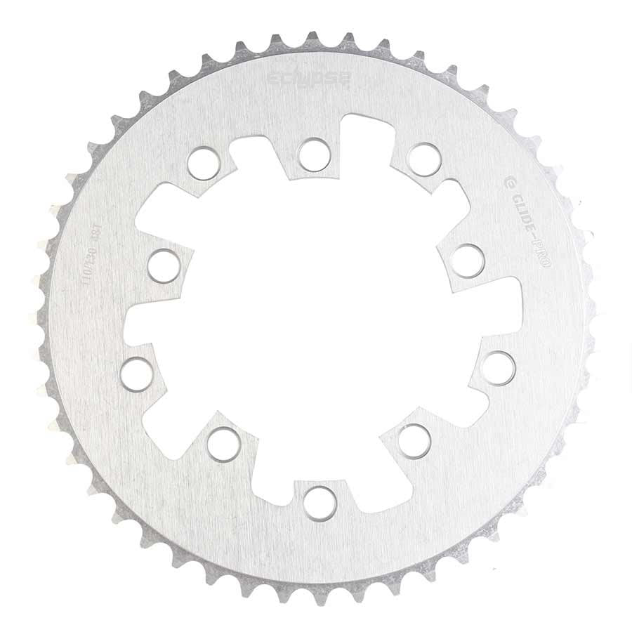 Eclypse, Glide-Pro SS 1/8, 44T, Single speed, BCD: 110/130mm, 5 Bolt Outer Chainring, Alloy, Silver