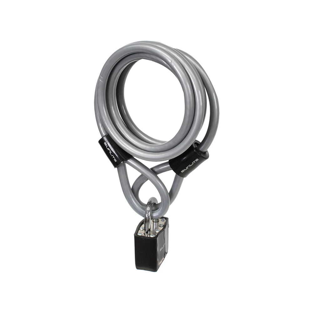 SUNLITE Key Lock & Cable 8mm Sil Key Bike Lock
